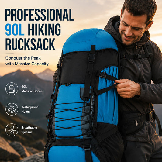 🎉 2026 Sale — Over 34,000 Sold! 🎒 90L Large Capacity Hiking Backpack – Waterproof Nylon Ergonomic Outdoor Rucksack 🌲✨