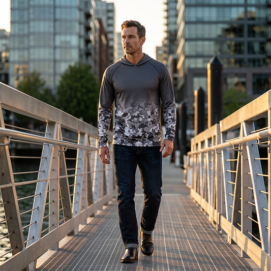 🎉 2026 Sale — Over 27,600 Sold 🎣 Men UPF50+ Sun Protection Fishing Jersey – Hooded Long Sleeve Shirt ☀️
