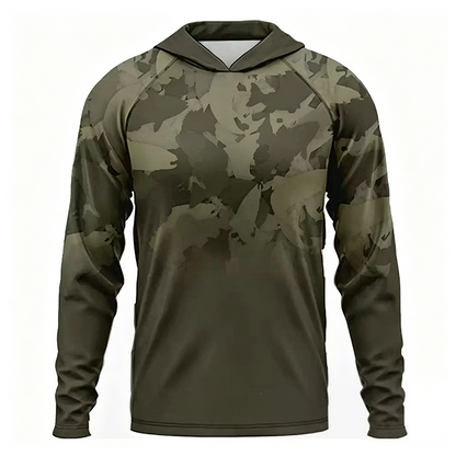 🎉 2026 Sale — Over 27,600 Sold 🎣 Men UPF50+ Sun Protection Fishing Jersey – Hooded Long Sleeve Shirt ☀️