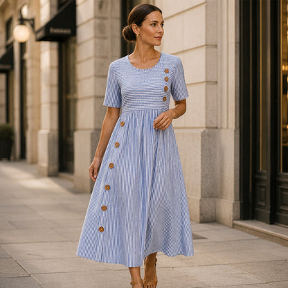 🎉 2026 Sale — Over 28,000 Sold 💞 Women's Casual Striped Relaxed Fit Dress – Summer Daily Dress 🌸