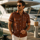 🎉 2026 Sale — Over 31,500 Sold 🌴 Men Geometric Print Relaxed Button Down Shirt – Vacation Casual Top 👔