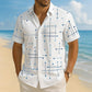 🎉 2026 Sale — Over 31,500 Sold 🌴 Men Geometric Print Relaxed Button Down Shirt – Vacation Casual Top 👔