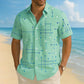 🎉 2026 Sale — Over 31,500 Sold 🌴 Men Geometric Print Relaxed Button Down Shirt – Vacation Casual Top 👔
