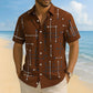 🎉 2026 Sale — Over 31,500 Sold 🌴 Men Geometric Print Relaxed Button Down Shirt – Vacation Casual Top 👔