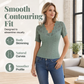 🎉 2026 Sale — Over 29,100 Sold 🧚 Women Slim Fit Scalloped Lace V-Neck Short Sleeve Top – Elegant Daily Blouse 🌸