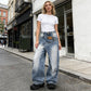 🎉 2026 Sale — Over 33,700 Sold 👖 Women Asymmetrical Waist Wide Leg Jeans – Trendy Streetwear Denim ✨
