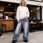 🎉 2026 Sale — Over 33,700 Sold 👖 Women Asymmetrical Waist Wide Leg Jeans – Trendy Streetwear Denim ✨