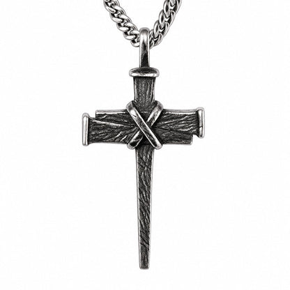 🎉 2026 Sale — Over 26,300 Sold! ⛓️Men's Vintage Nail Cross Pendant Necklace｜Gothic Streetwear Alloy Necklace ✨