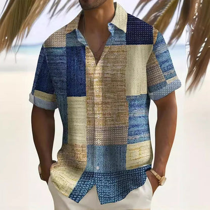 📢 2026 Sale — Over 34600 Sold!⏰Men's Contrast Color Pattern Shirt – Loose Fit 👔