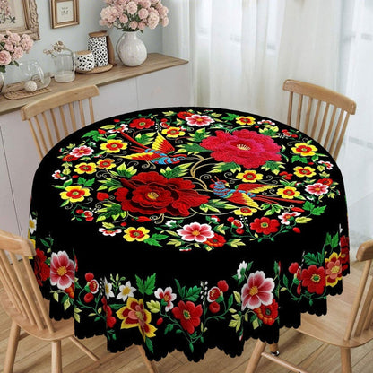 2026 Sale — Over 24800 Sold!🌟Scalloped Edge Floral Tablecloth – Waterproof ✨