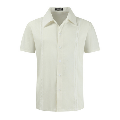 🎉 2026 Sale — Over 30,600 Sold!💞 Men's Short Sleeve Cuban Guayabera Shirt – Breathable 👔