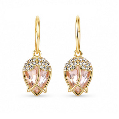 🎉 2026 Sale — Over 19000 Sold!💞 Rosebud C‑Shaped Hoop Earrings‑Sparkling 🌹