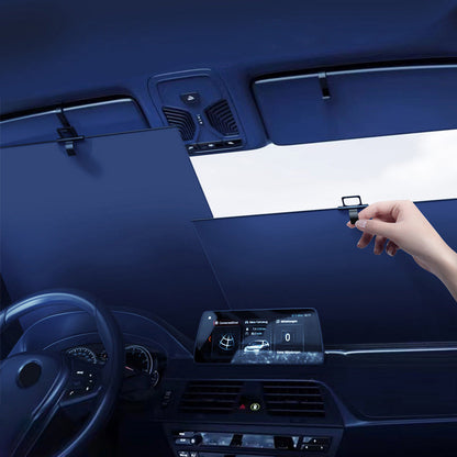 🎉 2026 Sale — Over 29300 Sold!💞 Universal Fit Retractable Windshield Shade‑Insulating 🚘