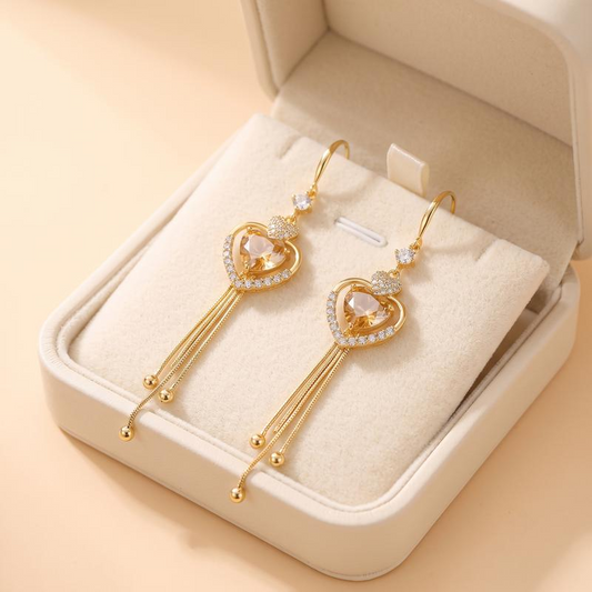 🎉 2026 Sale — Over 29,000 Sold! 💖 Heartfelt Elegance – Sparkling Zircon & Graceful Tassel Swing! ✨