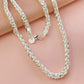 🌙 2026 Sale — Over 27,100 Sold!✨ Elegant Silver‑Tone Braided Wheat Chain Necklace 🤍