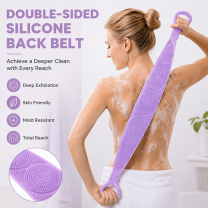 🎉 2026 Sale — Over 19,000 Sold! 🧼 Silicone Back Scrubber Belt – Flexible 🚿
