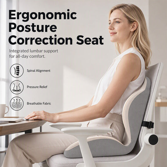 🎉 2026 Sale — Over 34,100 Sold!🪑Ergonomic Memory‑Foam Seat Cushion with Back Support ✨