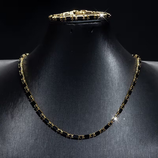 ✨ LIMITED-TIME 50% OFF! ⚡ Sparkling Jewelry Set for Men – Cubic Zircon Necklace & Bracelet