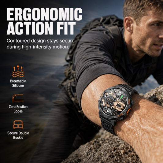 🎉 2026 Sale — Over 14,600 Sold!🏔️Rugged Outdoor Smartwatch‑Built‑in LED Flashlight Bluetooth Calling Sports Fitness Watch ✨