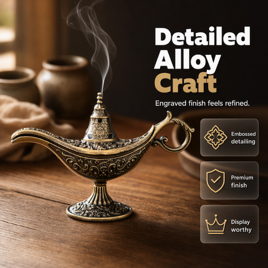🪔 BUY 1 GET 1 FREE! ✨ Retro Aladdin Magic Lamp Incense Burner – Elegant, Decorative, Calming 🪄