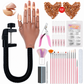 Professional 15 Piece Nail Art Practice Hand and Tool Kit for Training and Salon