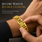 🤵 LIMITED-TIME 50% OFF! 👑 Sand-Gold Curb Link Bracelet – Solid Build, Watch Clasp, Luxury Look ✨